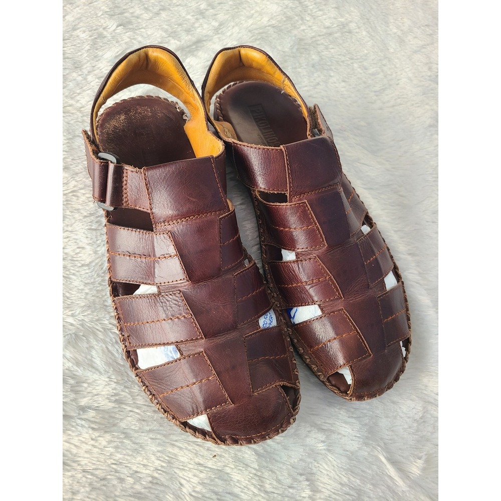 Pikolinos Tarifa Mens Brown Leather Fisherman Sandals Hand Stitched 06J-5433